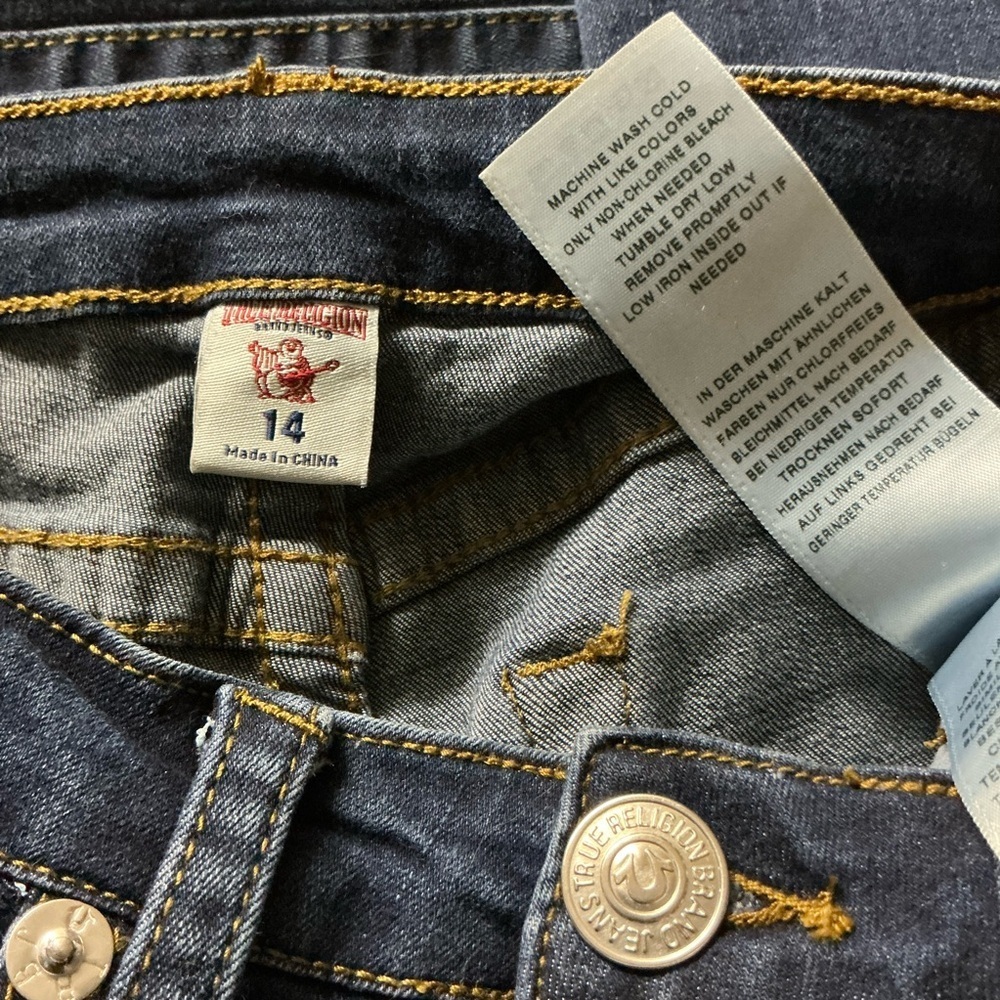 True Religion Boys Dark Wash Slim Fit Jeans - Picture 7 of 11